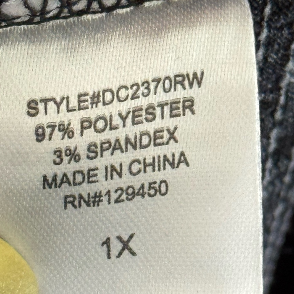 NWT Fred David Wrap Black and Cream Long Sleeve Dress size 1X - Picture 6 of 6